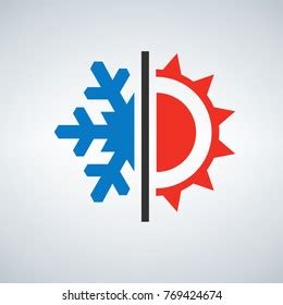 Hot Cold Symbol Sun Snowflake Vector Stock Vector Royalty Free