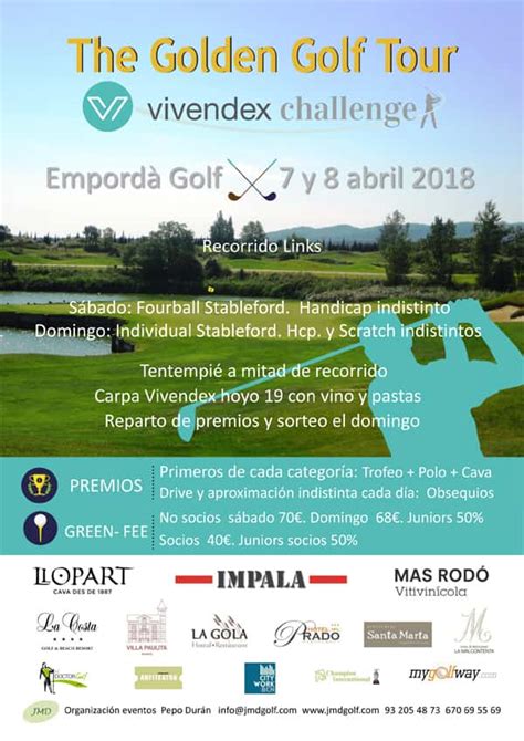 The Golden Golf Tour Próxima prueba días 7 y 8 de Abril en Empordà