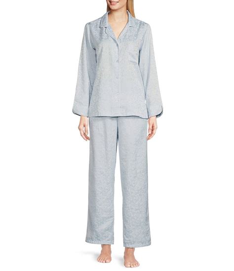 Miss Elaine Solid Brushed Back Satin Solid Coordinating Pajama Set