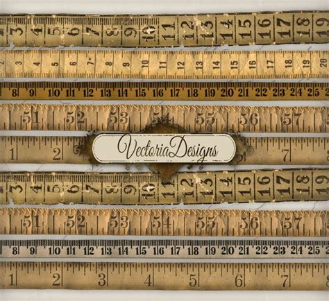 Vintage Tape Measure Measuring Old Printable Paper Craft Art Etsy