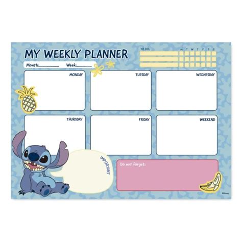 GRUPO ERIK DISNEY Stitch Tropical Weekly Planner A4 Desk Calendar