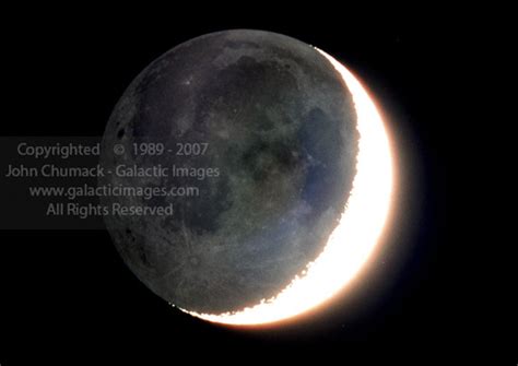 Moon Photos with Earthshine, Lunar or Moon Images