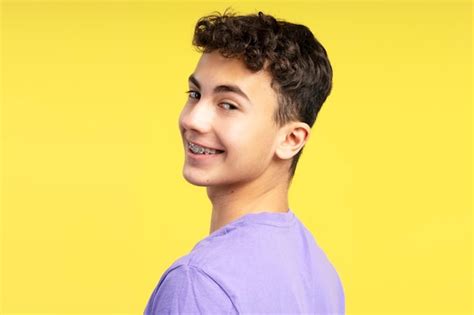 Premium Photo Closeup Portrait Of Smiling Attractive Boy With Dental