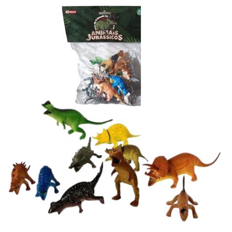 Kit Animais Jurássicos Dinossauros 12 Peças Variados Submarino