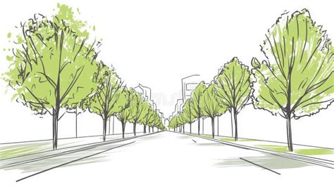 Illustration Of A Nature Integrated City Plan Featuring Trees And