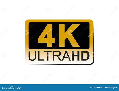 4K UltraHD Sticker Icon Vector Illustration Isolated On Transparent