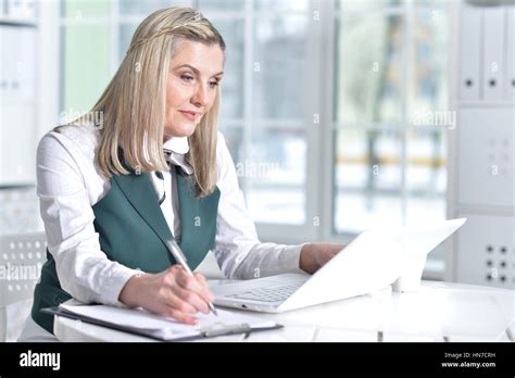 Mature Business Woman Stock Photo Alamy
