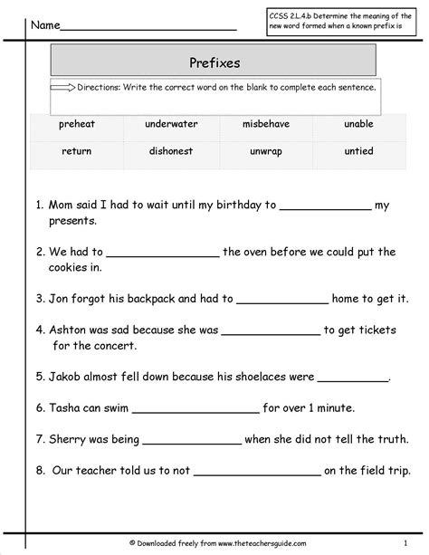 Free Printable Prefix And Suffix Worksheets