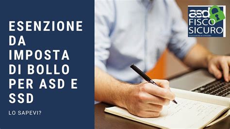 Esenzione Da Imposta Di Bollo Per ASD E SSD Tutorial Di Asd Fisco