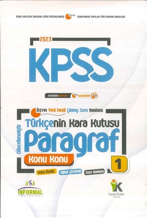 TÜRKÇENİN KARA KUTUSU PARAGRAF KONU KONU İNFORMAL YAYINLARI