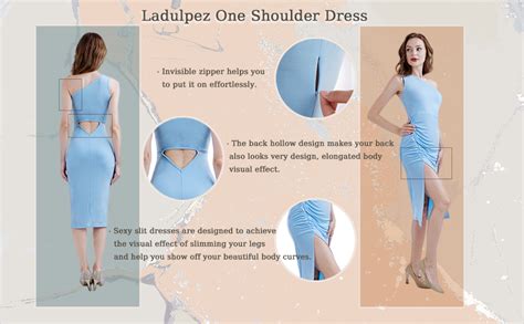 Amazon Ladulpez One Shoulder Dresses For Women Bodycon Fitted