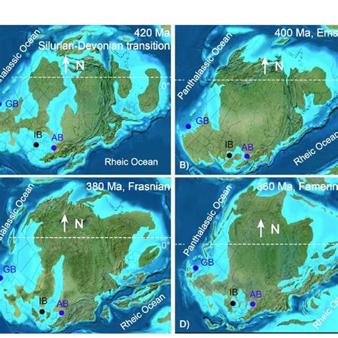 Paleogeographic Maps Of Laurussia During Different Stages A D Of