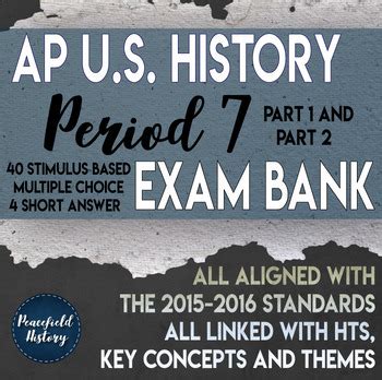 AP US History Period 7 Stimulus Based Multiple Choice Test Bank BUNDLE