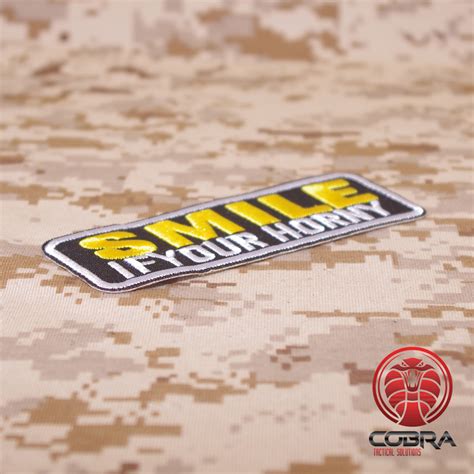 Smile If Your Horny Funny Embroidered Patch Iron On Military Airsoft