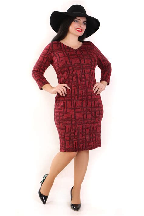 Sukienka Sweterkowa Daisy Bordowa Plus Size Oscarfashion Sukienki