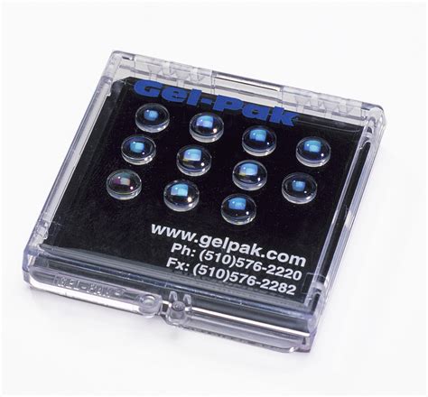 Gel Pak Carriers Protect Optical Lenses Polymer And Adhesive