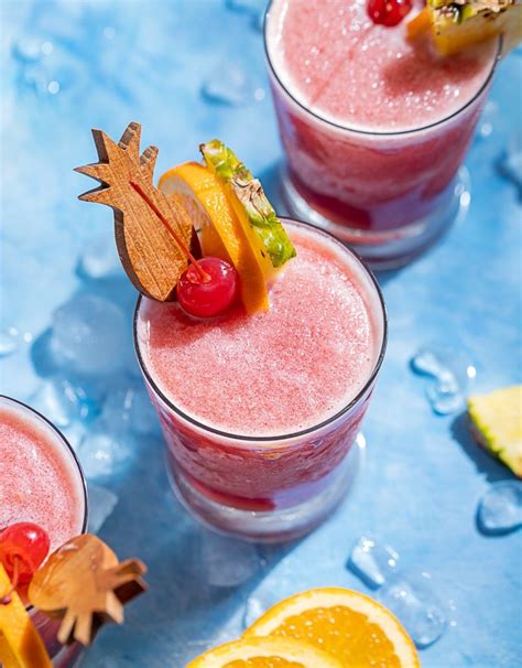 Late Summer Frozen Rum Runner Cocktails Pineapple And Coconut