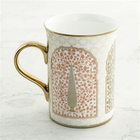 Heritage Printed Mug Set Of 4 Pcs Multicolour Bone China