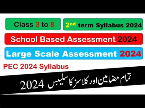 PEC Exam 2nd Term Syllabus 2024 School Based Assessment Paper Pattern