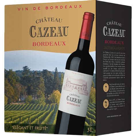 Vin Rouge Bordeaux El Gant Et Fruit Chateau Cazeau La Fontaine De L