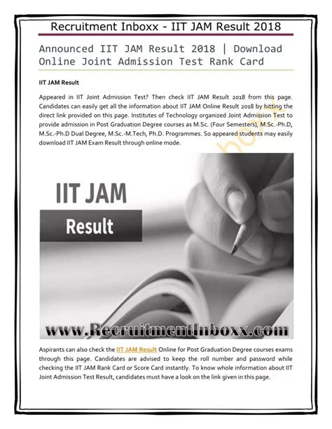 Ppt Iit Jam Result Powerpoint Presentation Free Download Id7666686