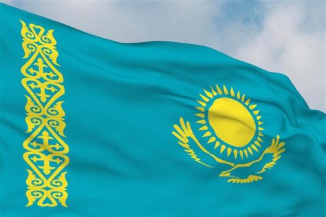 Premium Photo National Flag Of Kazakhstan