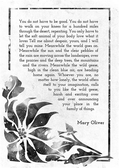 Mary Oliver Mary Oliver Poster Mary Oliver Quote Mary Etsy