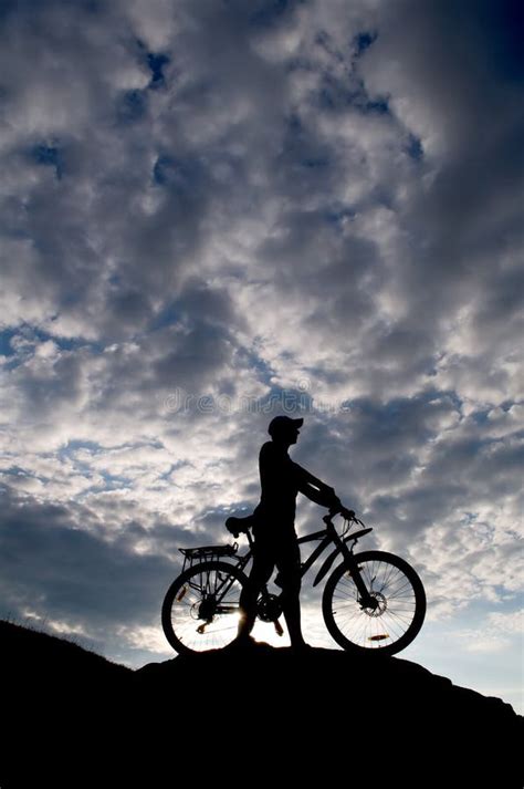 Silhouette Of Biker Stock Photo Image Of Bike Exercising 8443470