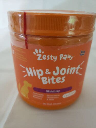 Zesty Paws Hip And Joint Mobility Bites For Dogs 90 Chews 856521007147