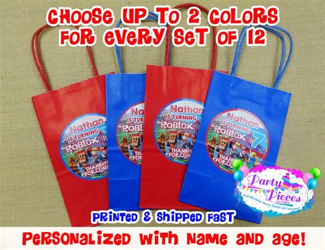Roblox Boy Goodie Bags Roblox Candy Bags Roblox Party Favor Etsy