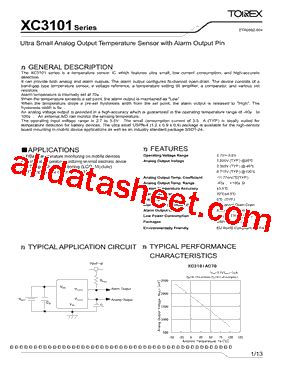 XC3101AC70NR G Datasheet PDF Torex Semiconductor