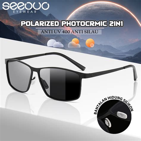 Jual Seeouo Kacamata Hitam Photocromic Polarized Lens Uv Protection