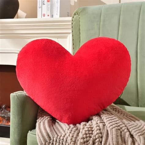 Amazon Maitys Pieces Heart Shaped Decorative Pillows Faux Fur