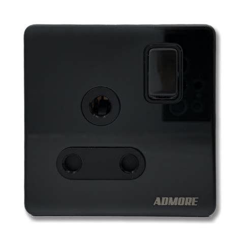 Ab429 15a 1 Gang Switch Socket Black Nickle Admore