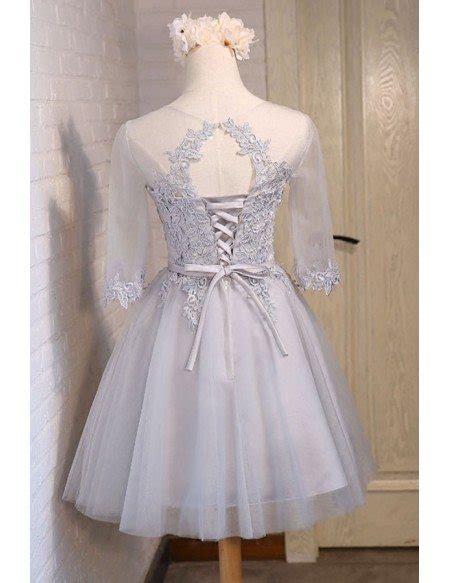 Elegant Short Tulle Homecoming Dresses Lace A Line Style With Appliques