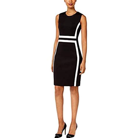 Calvin Klein Petite Sleeveless Color Block Sheath Dress In Black Lyst