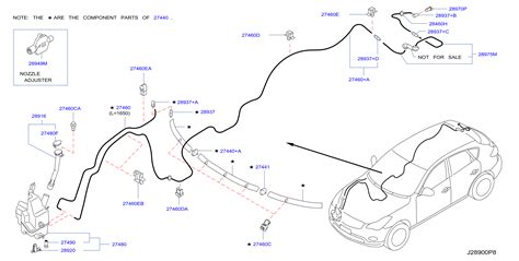 Infiniti QX60 Hybrid Base Nozzle Washer Right Electrical System