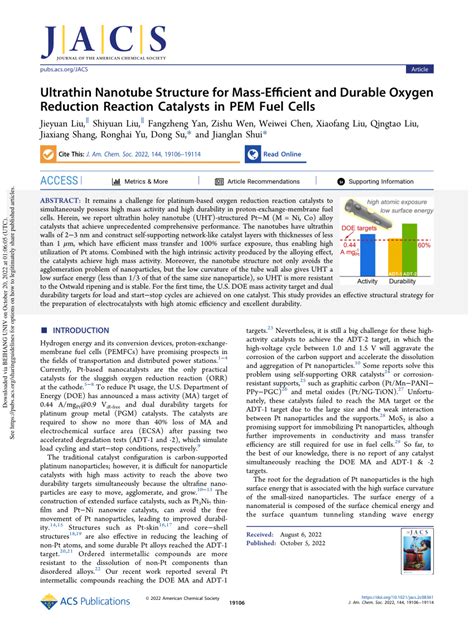 Pdf Ultrathin Nanotube Structure For Mass Efficient And Durable