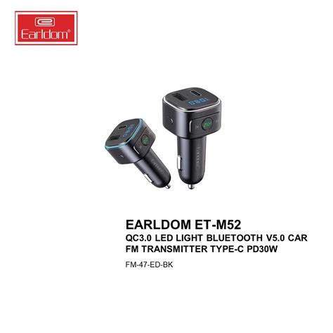 Earldom Et M Qc Led Light Bluetooth V Car Fm Transmitter Type C