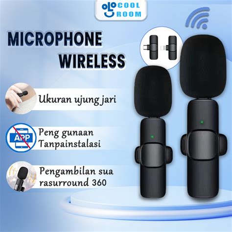 Jual COOLROOM Mikrofon Nirkabel Lavalier Microphone Wireless Mic