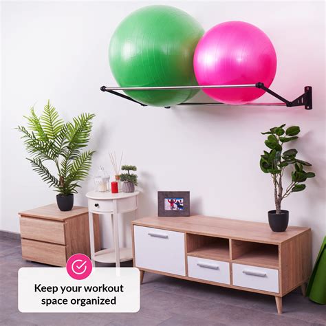 Snapklik.com : Exercise Ball Holder Organize Your Space Wall Mounted