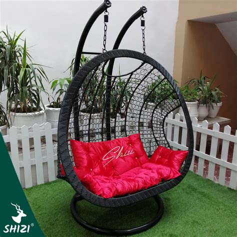 Shizi Double Seater Swing Chair Jhoola With Stand Cushion Set