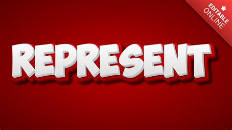 Represent | Red 3D Style | Text Effect Generator 