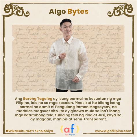 Algo Filipino Alam Mo Ba Ang Barong Tagalog Ay Isang Facebook