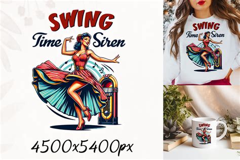 Swing Time Pin Up Graphic By Retro Sun · Creative Fabrica