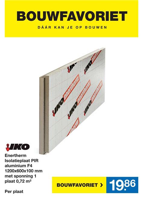 Iko Enertherm Isolatieplaat Pir Aluminium F X X Mm Met