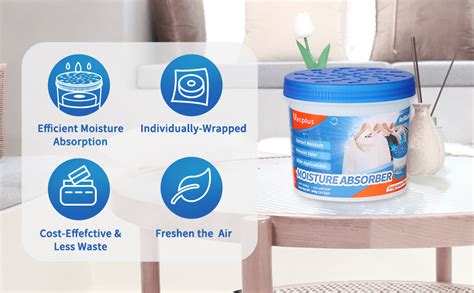 Vacplus Moisture Absorbers Fragrance Free Dehumidifiers For Closet Refillable