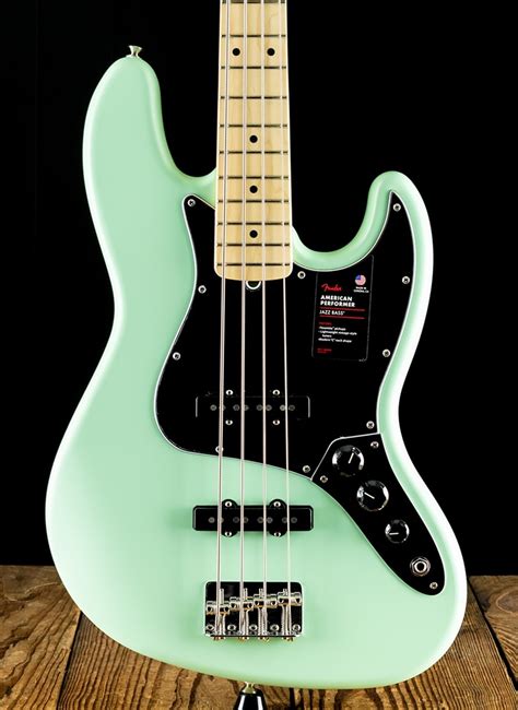 Fender Usa American Performer Jazz Green Surf Satin Bass