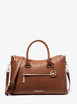 Carine Large Pebbled Leather Satchel Michael Kors