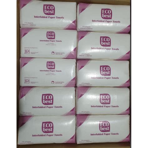 Paper Towel Interfolded Tissue {175 Pulls Virgin Pulp} 34 Gsm 1 Box Shopee Philippines